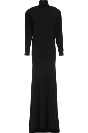 Saint Laurent Vestido largo con cuello vuelto