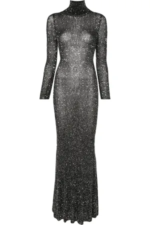 Balenciaga Vestido largo con cuello alto