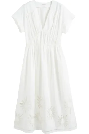 Chinti & Parker Vestido midi con bordado inglés