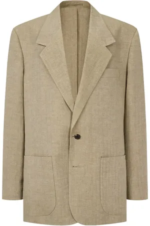 MAN ON THE BOON. Blazer de lino con motivo pied de poule