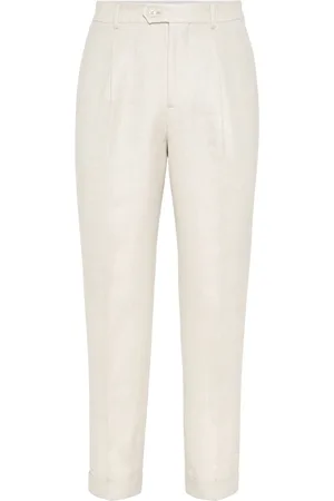 Brunello Cucinelli Pantalones de vestir con detalle plisado