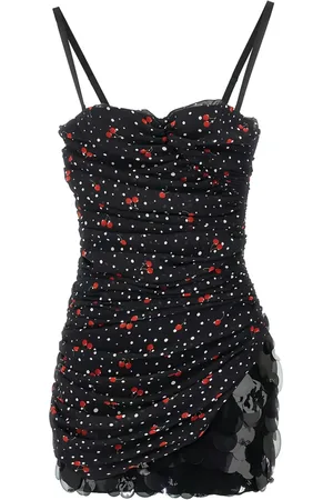 Des Phemmes Vestido fruncido con motivo de lunares