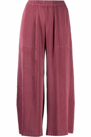 Issey Miyake Pantalones capri plisados