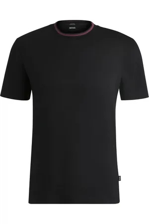 HUGO BOSS Camiseta con cuello a rayas