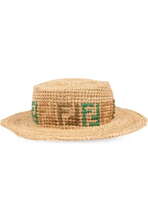 Fendi Sombrero de rafia con monograma