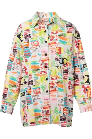 CHANEL Camisa con estampado abstracto