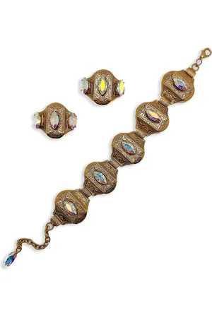 JENNIFER GIBSON JEWELLERY Pendientes y pulsera Aurora Borealis 1960
