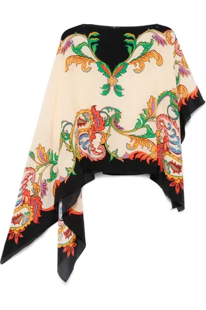 Etro Poncho con motivo de cachemira