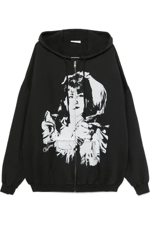Vaquera Sudadera con capucha y estampado gráfico