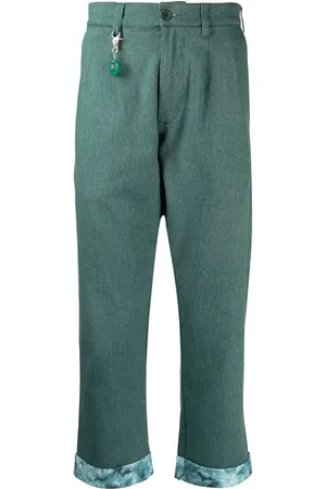 CLOT Pantalones rectos con vuelta en el dobladillo