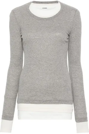 Jil Sander Set de tres camisetas de canalé
