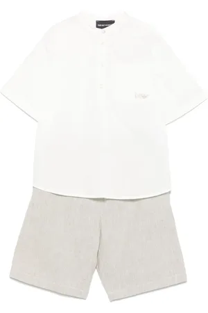 Emporio Armani Conjunto corto con logo bordado