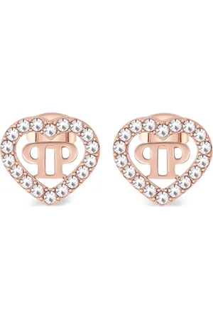 Philipp Plein Pendientes con diseño de corazón