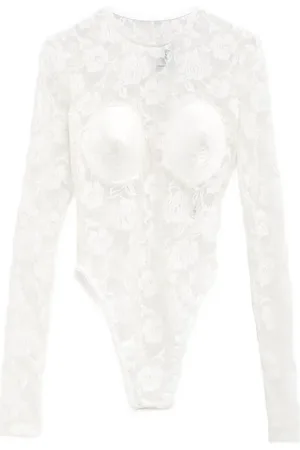 Vaquera Body con encaje floral