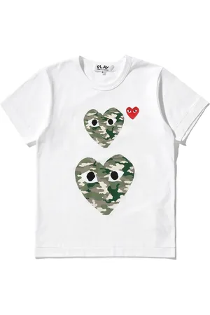 Comme des Garçons Camiseta con motivo de corazones con ojos