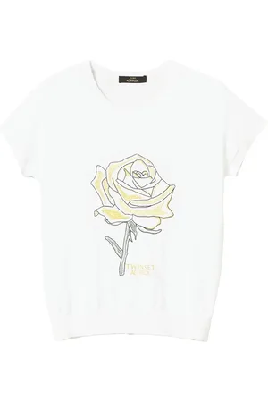 Twin-Set Camiseta con estampado gráfico de rosa