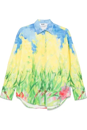 Msgm Camiseta con motivo de pintura