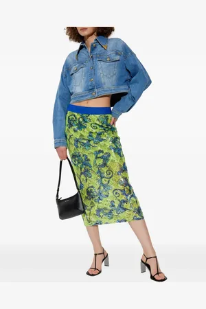 VERSACE Falda midi con lentejuelas