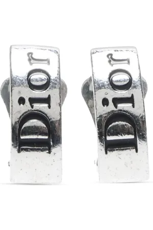 Dior Pendientes con logo en relieve 1990-2010