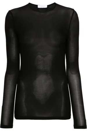 Paco rabanne Camiseta semitranslúcida de manga larga