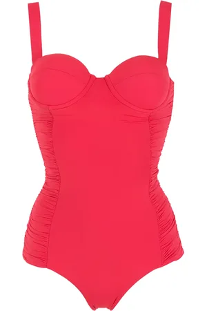Isolda Bañador Vermelho con detalle fruncido