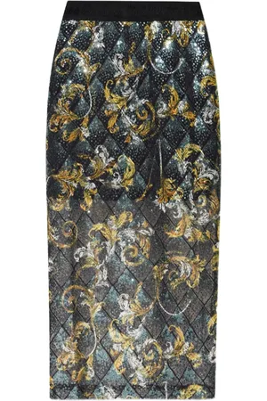 VERSACE Falda midi con lentejuelas