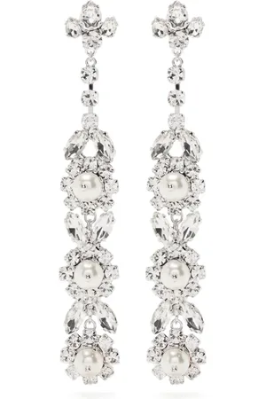 Simone Rocha Pendientes largos victorian con perla y cristal