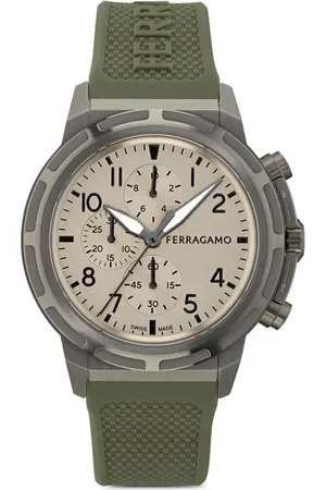 Salvatore Ferragamo Reloj de 44 mm con logo en relieve