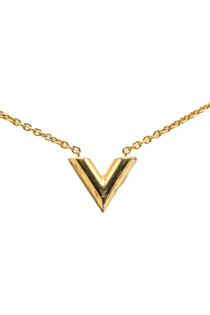 LOUIS VUITTON Collar Essential V Essential bañado en oro 2019