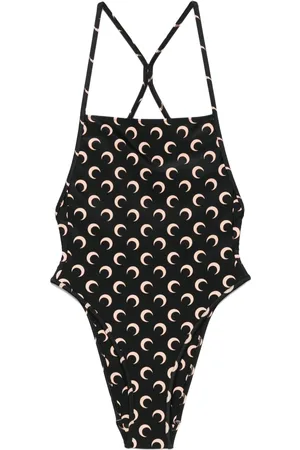 Marine Serre Bañador con luna estampada