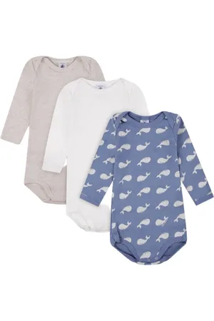 Petit Bateau Pack de tres bodies de algodón orgánico