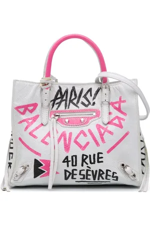 Balenciaga Bolso satchel Graffiti Papier A4 Zip Around mini de piel de borrego 2019
