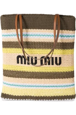 Miu Miu Bolso shopper de ganchillo a rayas