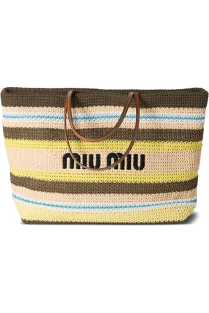 Miu Miu Bolso shopper de ganchillo a rayas