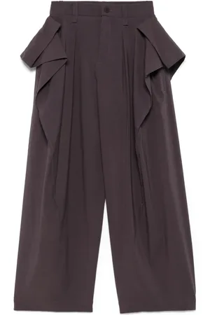 Issey Miyake Pantalones con diseño drapeado