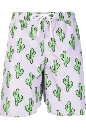 YES I AM Bañador con cordones y estampado de cactus