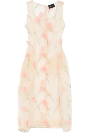 Simone Rocha Vestido midi de diseño de clavel
