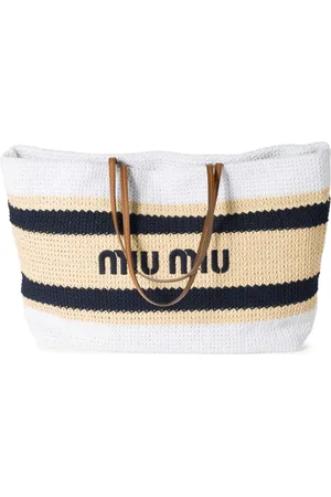 Miu Miu Bolso shopper de ganchillo a rayas