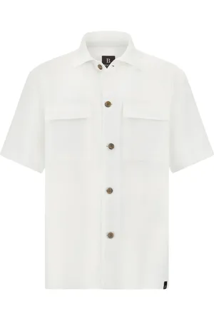 Boggi Milano Camisa de lino con bolsillo