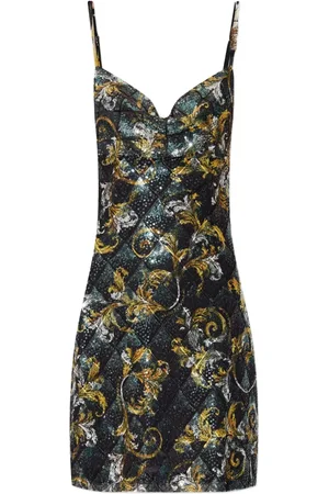 VERSACE Vestido con aplique de lentejuelas