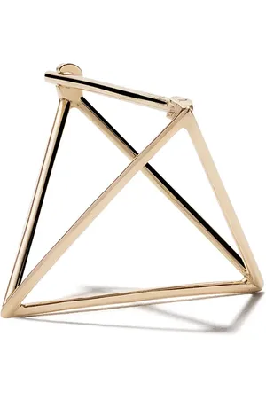 SHIHARA Pendiente Triangle con diseño 3D de 20mm en oro amarillo de 18kt