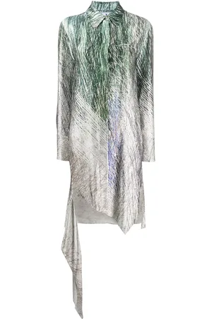 OFF-WHITE Vestido camisero Spiral asimétrico