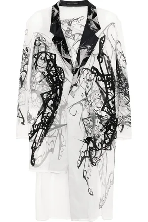 YOHJI YAMAMOTO Abrigo con estampado gráfico