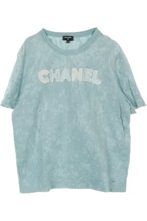CHANEL Camiseta con logo de tweed 1986-1988