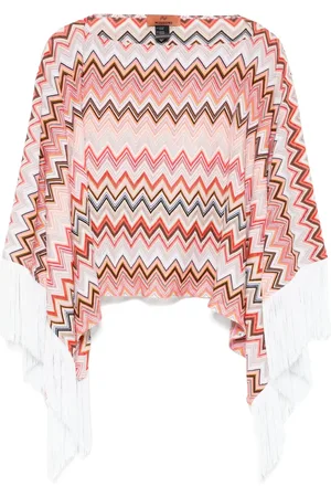 Missoni Poncho con tejido en zigzag