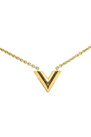 LOUIS VUITTON Collar Essential V Necklace bañado en oro 2021