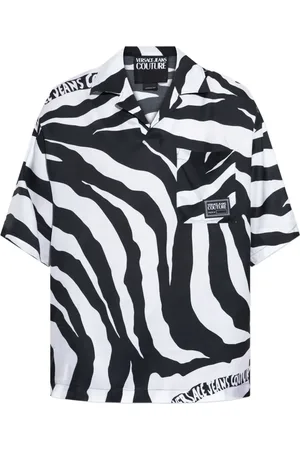 VERSACE Camisa con motivo de cebra y manga corta