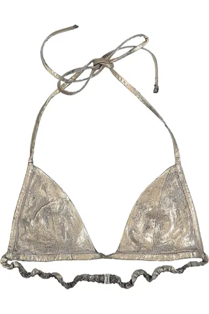 Rick Owens Top de bikini con efecto metalizado