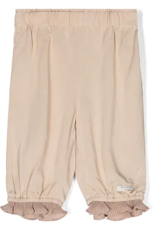 Donsje Pantalones de sarga con ribete de volantes