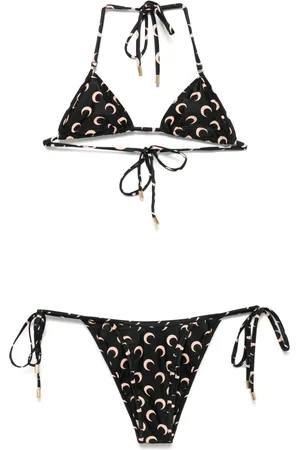 Marine Serre Bikini con luna estampada